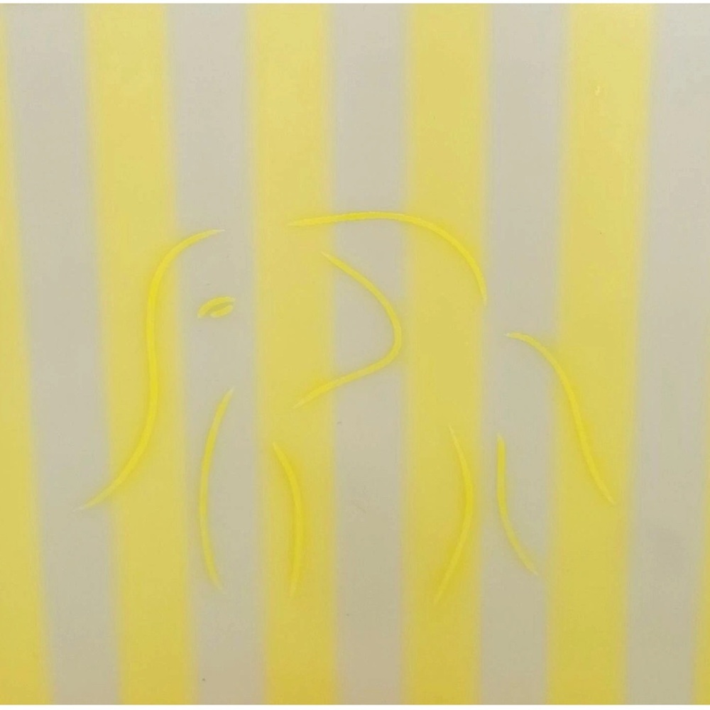 Drunk elephant yellow neon & white striped shopping/beach/ tote bag+coinbag NIP - Picture 8 of 10